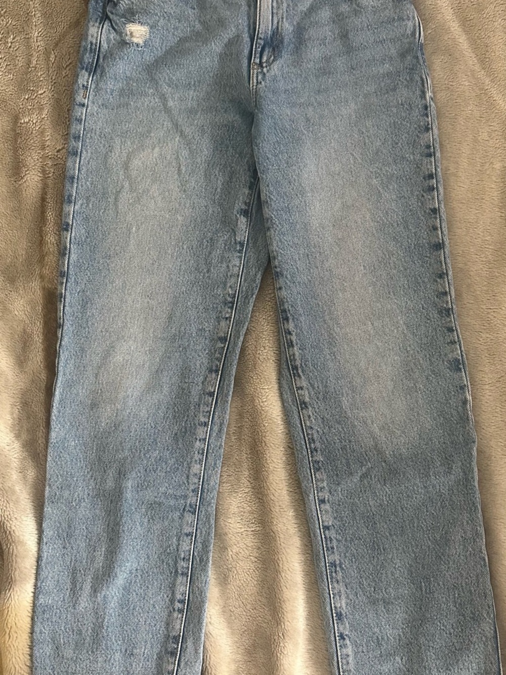 Light Blue Womens Straight-Leg Jeans